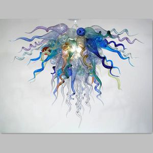 blåst glas ljuskrona konst ljus LED handblåst ljuskrona blomma färgglad belysning hängande lampor sovrum inredning