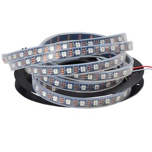 5M 60LEDs ws2812b Pixel-RGB-LED-Leiste ws2812 5v TV LED-Licht smd Band 5050 smd Lichter ws2811 schwarz pcb wasserdicht Silizium IP67