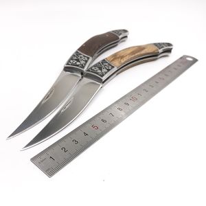 Top Quality Swiss Pocket Knives Zebra Wood Handle 7CR17mov Blade Folding Kniv med Nylon Slida Jakt Camping Survival Utomhusverktyg