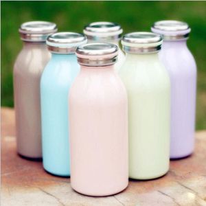 Cheapest!!! 12oz tumbler milk bottle Vacuum Insulated Stainless Steel yogurt bottle with lid with 12oz kid mug cup Macaroon color