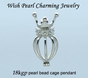 Crown Royal Heart Cage Pendant Fittings, kan öppna och hålla Pearl Gem Bead Locket Cage, DIY Fashion Smycken Charms