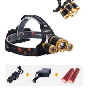 High Power lum Zoomable Headlight Headlamp CREE LED T6 XPE Head Lamp Light Torch Flashlight Modes With Battery charger