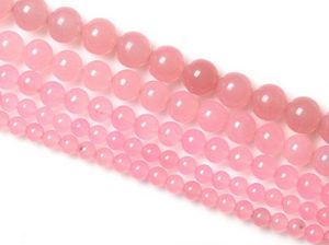 2017 vendita calda 4mm 6mm 8mm 10mm 12mm 14mm manuale fai da te rosa perle di calcedonio giada rosa giada tallone misura collana braccialetto