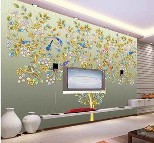 リビングルームの木の背景壁の装飾絵画壁画の3 dの壁紙のための3Dの壁紙のためのテレビの背景