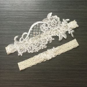 Branco Mulheres Sexy Lingerie Garters Lace Cinto Pernas Anel Anel Cair Mulheres Garter De Casamento Appliques De Flor Bridal Set