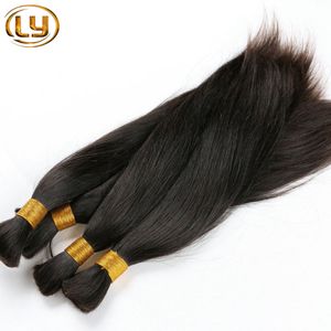 Ly Hair Mix Com comprimento de cabelo em massa brasileiro reto de cabelos humanos a granel sem trama Brasileiro reto reto em massa