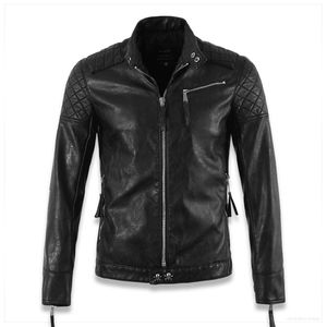 Partihandel-HOT! Högkvalitativa New Spring Fashion Leather Jackets Men, Herr Leather Jacket Brand Motorcykel Skull