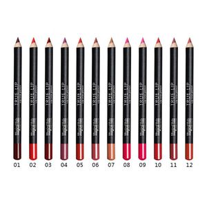 Wholesale-12pcs/Set Waterproof Glitter Lip liner Eye Shadow Eyeliner Pencil Pen Cosmetic  12 Colors