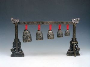 Dekoration hantverk Kinas gratis frakt meditation gong med utsmyckade klockor med drake design