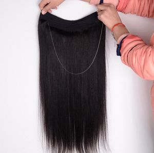 Micro Loop Hair Weave Bundles 1PCS Flip Easy Fish Line #1B #2 #4#6#8100g 100% Real Hair Hair Extensions