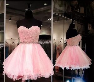 Wholesale cute mini prom dresses resale online - Cute Light Pink Sweetheart Mini homecoming Dresses Sash Modern Evening Prom Dresses Birthday Party Gowns Cheap