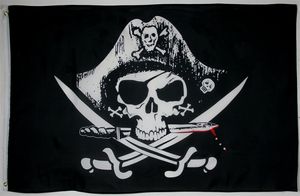 Bandiera pirata 3X5 ft personalizzato Skull and Cross Crossbones Jolly Roger FP12
