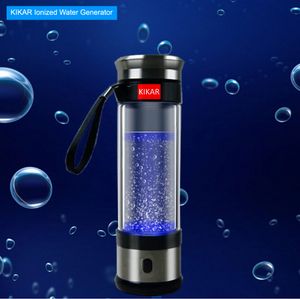 Kikar väte vatten maker kompakt joniser generator glasflaska ml BPA gratis H3O ion elektrolysystem kolv Pi Stick bärbar booster