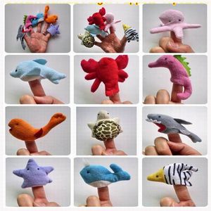 top popular Velvet Ocean Animals Slippery Fish Finger Puppets 10pcs Set,Stuffed Dolls, Hand Puppets For Kids Educational Storyteller Props 2022