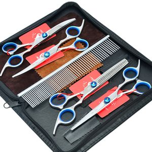 7.0inch Meisha Hot Pet sax set professionell hund grooming shears jp440c hårskärning + krökt + gallring sax med väska, hb0033