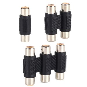 Wholesale triple videos for sale - Group buy Freeshipping RCA AV Audio Video Female To Female F F Jack Connector Coupler Adapter Single Double Triple Adaptor