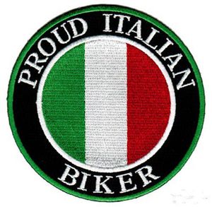 Proud Italian Biker Patch Use Iron Sew On Jacket Back and Difference T-shit or Hat Bag