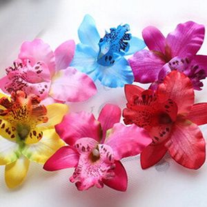 Wholesale orchid hair clips wedding for sale - Group buy Mix Colors Bridal Flower Orchid Leopard Hair Clip Beauty Hairpins Barrette Wedding Decoration Hair Accessories Beach Hairwear Freeshipping