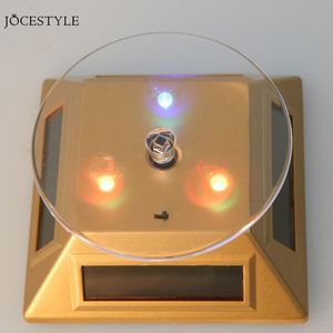 Clock Watch Parts Accessories 3 Color LED Solar Light Showcase 360 ​​Turntable Watch Rotating Display Stand Tools268y