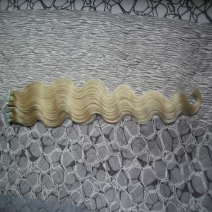 Body Wave Capelli vergini peruviani Estensioni dei capelli del nastro di trama della pelle 100g 40 pezzi Biondo 18 20 22 24 26 pollici