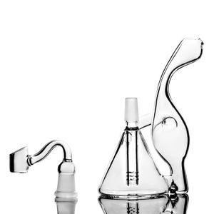 Altri accessori per fumatori Bong Bong in vetro spesso Dab Rig Pipa in vetro Pipa ad acqua con bong ad acqua trasparente da 16 cm