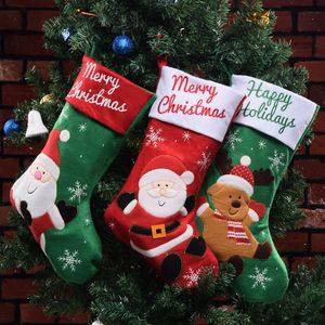 Christmas Tree Stockings Bag Santa Claus Reindeer Christmas Socks gift Hangs Candy Gift Bags Christmas Tree Decorations Home Decor Drop Ship