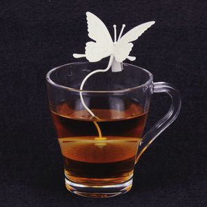 6 kolorów Butterfly silikonowe torby herbaty filtrujące herbatę infuzer krzemionka śliczne herbatę do herbaty kawa cukierki napój sitek 60pcs dhl za darmo