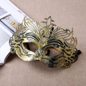 Princesa do vintage Máscara de Ouro / Sliver Meia Face PVC Masquerade Máscaras Venetian Halloween Para Cosplay Masquerade Show