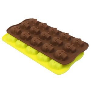 Stampi in silicone per utensili da cucina per torte a forma di teschio, produttori di caramelle al cioccolato, barrette di ghiaccio dallo stampo per zucchero