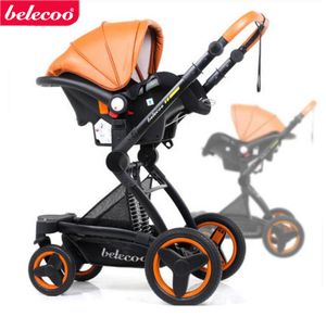 Коляски# Bealcoo Baby Cart 2 в 1. 3 1 может сидеть и лечь с двусторонней коляской поглотителя Eco-коляска Q240429