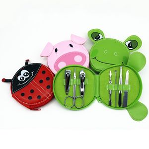 Cute Animals Nail Art Manicure Set Nail Clipper Eyebrow Scissor Cliper Ear Spoon Double-headed Dead Skin Nipper Kit