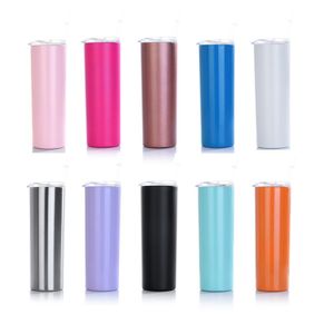 20oz Straight cup 304 stainless steel Water Bottles body with straw cold insulation outdoor kettle Drinkware