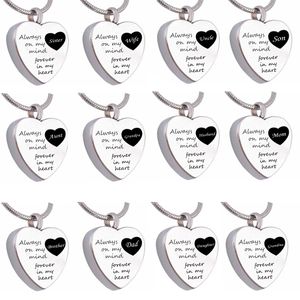 always on my mind forever in my heart Cremation Urn Jewelry heart Memorial Ash Keepsake Necklace