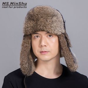 Cappello da sci del cappello del cappello del cappello genuino del cappello con la vera pelle di pecora per l'inverno