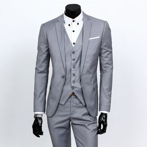 Boa qualidade tecido de algodão homens design liso partido do baile de finalistas desgaste ternos (jaquetas + calças)