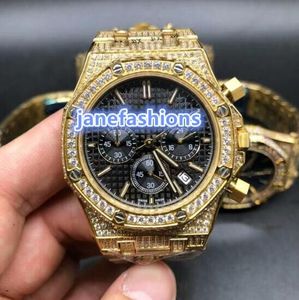 Wysokiej jakości męskie zegarki Multi-specyfikacja Gold Diamond Hot Sale zegarki modowe VK Quartz Chronograph Sport Diamonds Watch