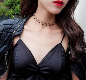 Nowy Europejski i Amerykański Popularny i prosty Czarny Kryształowy Krótki Styl Collarbone Chain Kobieta Moda Klasyczny Delikatny