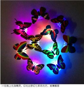 LED 3D Kelebek Duvar Çıkartmaları Parlayan Duvar Çıkartmaları Çocuk Ev Dekorasyon DIY Oturma Odası Kendinden Yapışkanlı Duvar çıkartmaları c502