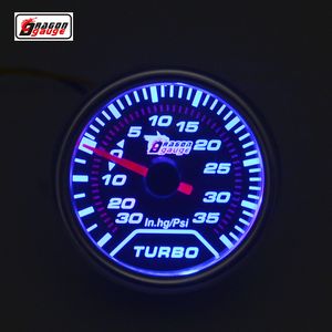 Dragon Gauge 52mm Auto Car Turbo Boost Gauge Blue Light Light Pictuum Miernik zwiększa ciśnienie in.HG PSI Wskaźnik