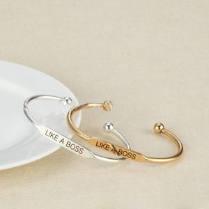 COMO UM CHEFE pulseira de Prata Pulseira de ouro de Aço Inoxidável Cuff Jóias Elegantes para As Mulheres Meninas Família personalizável Presente Inspirado