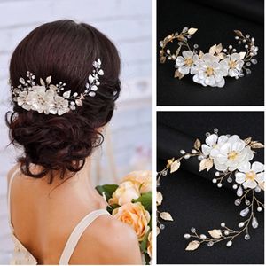 Elegant Bridal Flower Hair Ornaments Fashion Hairwear Wedding Hair Accessories for Hair Women Girl Pearl Headpiece249A
