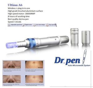 Dr Pen Ultima A6 Uppladdningsbar dermapen mikronedel med 2st nålpatroner Justerbar längd 0,25-2,5 mm