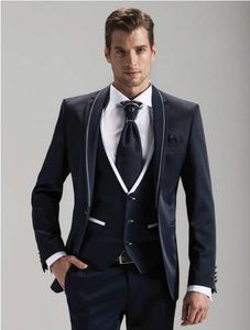 Charcoal Grey Three Piece Groom Tuxedos Customize Slim Fit Man Wedding Suit Handsome Men Business Dinner Prom Blazer(Jacket+Pants+Tie+Vest)1