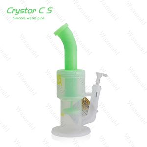 Silicone Bong Water Bong Glass Water Pipe 2 Layer Perc Unbreakable Dab Rig Oil Rig for Sale Factory Direct Sale