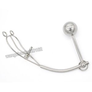 Dispositivos de castidade de aço inoxidável fêmea uretral chastity bola sólida quente novo famle y-type metal # T26
