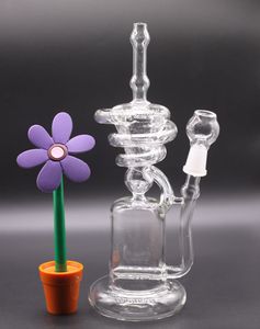 12 Inch TJOCK Återvinningsglas Bong jioint 14,5 mm Dabs Rig ny Percolator Cyclone Helix vattenrör Så invecklat Recycler vattenrör