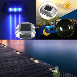 Solar Garden Lights Road Stud Deck Light Drive Bay Pathway Stair Lights Studs Marker Pathway Light 6LED VIT RÖD BLÅ GULD