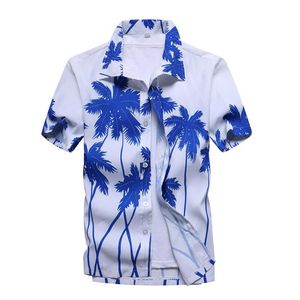 Ahkuci mens camisa havaiana 2017 verão novo casual camisa masculina floral impresso de manga curta masculina praia camisas mais tamanho