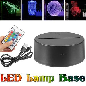 top popular RGB Lights LED Lamp Base for 3D Illusion Lamp 4mm Acrylic Light Panel Battery or DC 5V USB 3D nights lights 2022