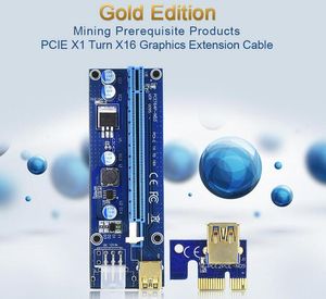 Usb Minero al por mayor-VER C S VBitcoin Ver008C con LED VER009S Gold Riser de minero plateado PCI E Express tarjeta gráfica de X a X USB Power Supply